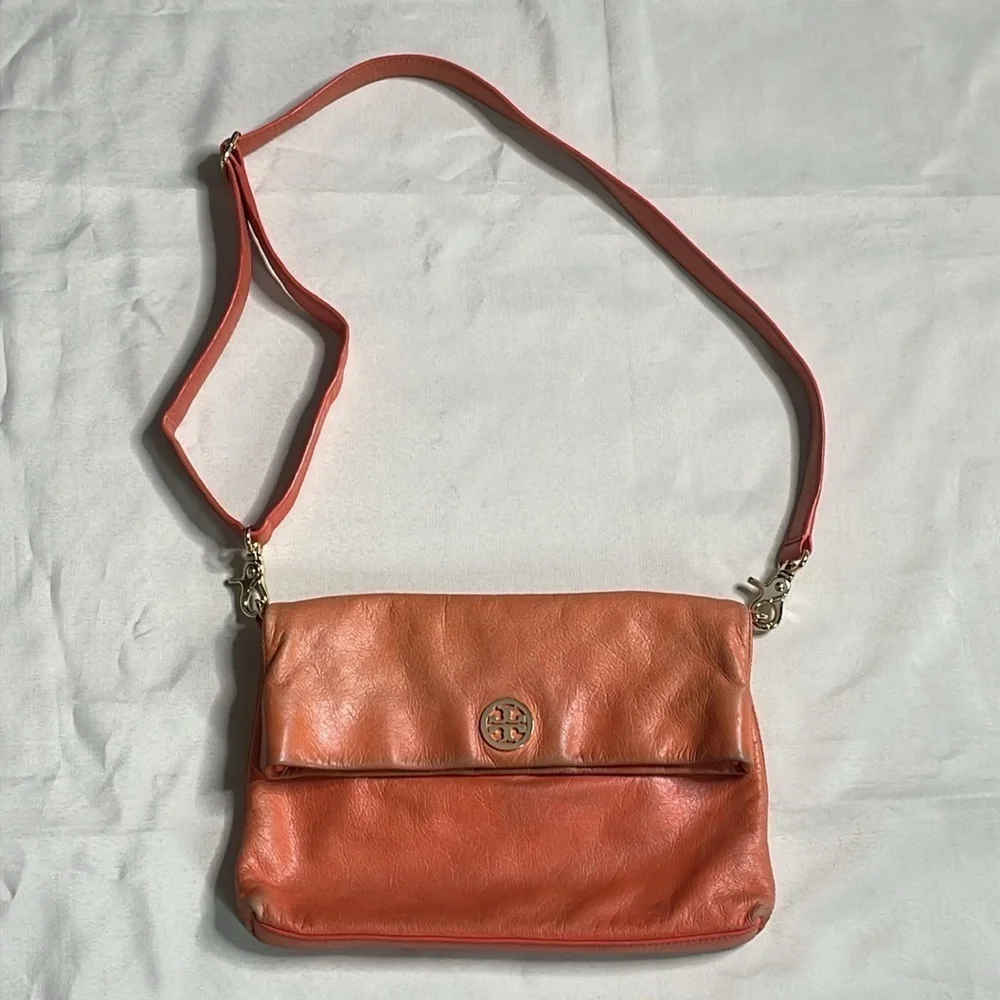 Tory Burch 3 way Orange Leather Crossbody Bag